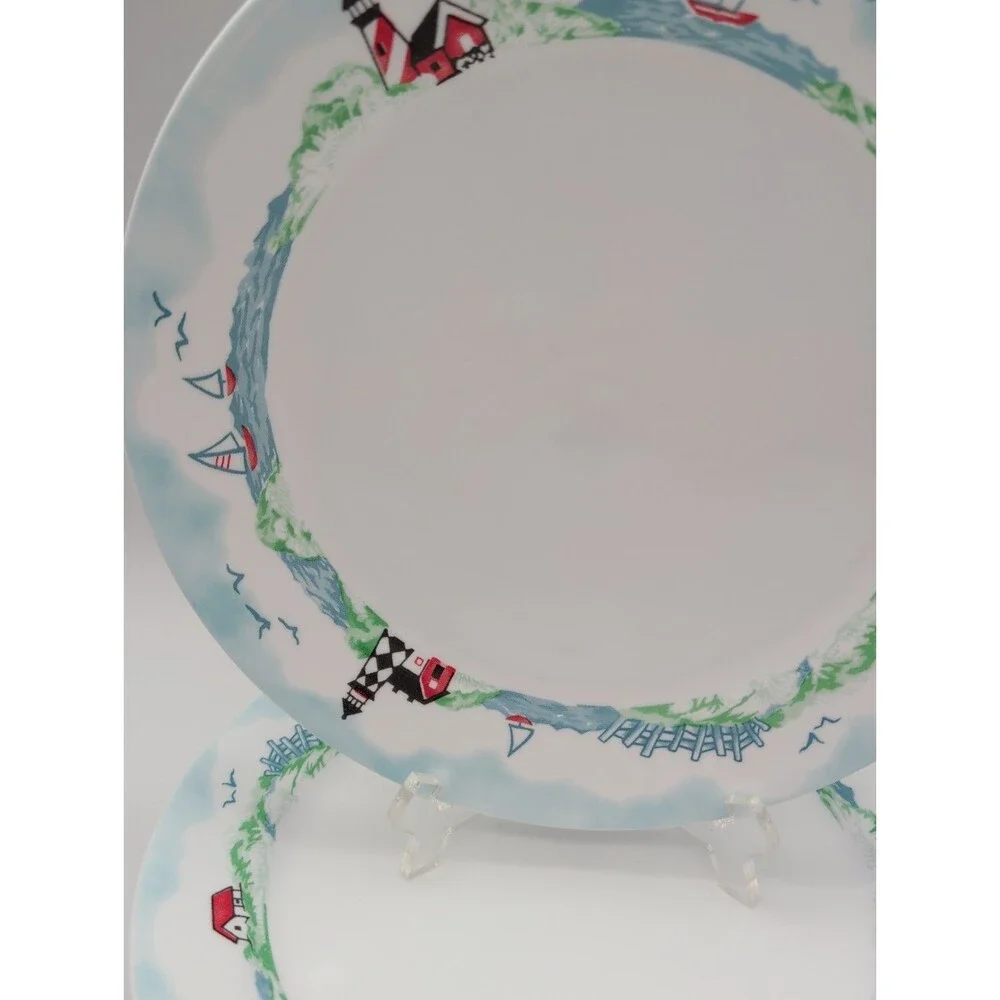 Set of 4 Corelle Outer Banks Lighthouse Dinner Plates 10 1/4